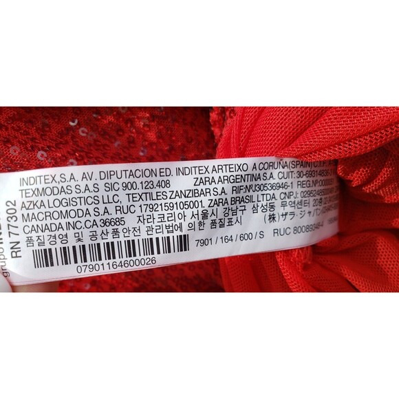 ZARA RED LONG SEQUINNED DRESS SIZE Small - Sequin Party Cocktail Stretchy Fabric - Picture 11 of 13